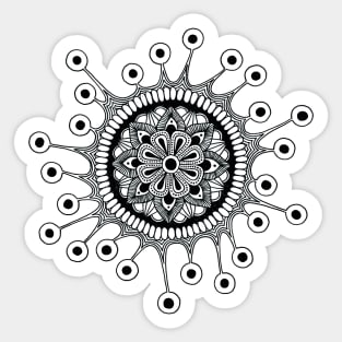 Virus Mandala (black) Sticker